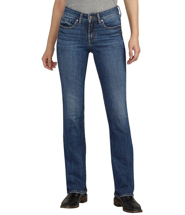 Silver Jeans Co. Suki Mid Rise Dark Wash Slim Bootcut Jeans Product Image