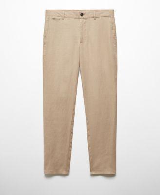 MANGO MAN - Slim-fit 100% linen pants chocolateMen Product Image