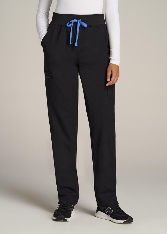 Cargo Scrub Pants for Tall Women in Black Product Image