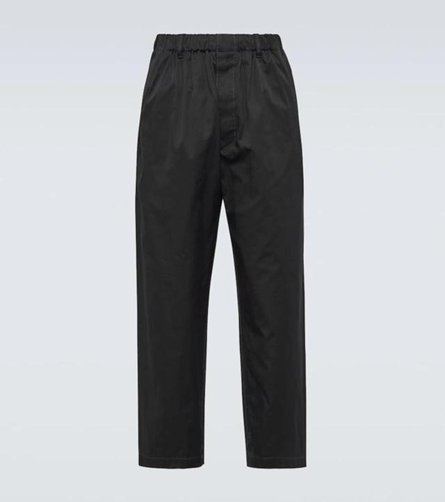 Cotton-twill Straight-leg Trousers In Black Product Image