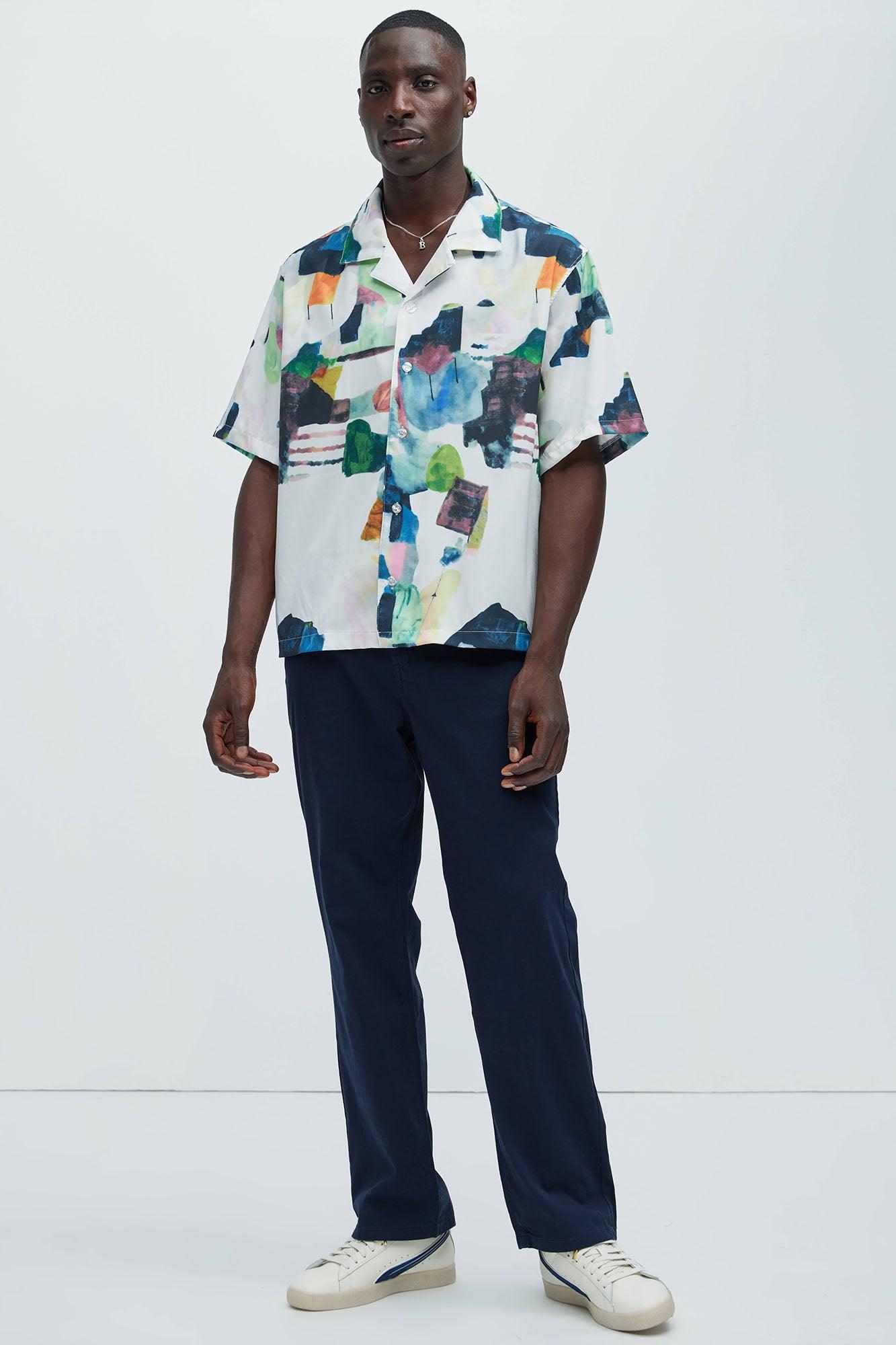 Pete Abstract Shirt - White/combo Product Image