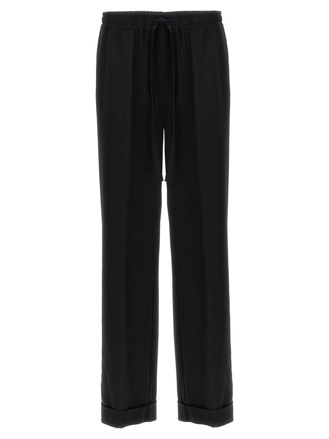 Contrast Piping Pants In Black Product Image