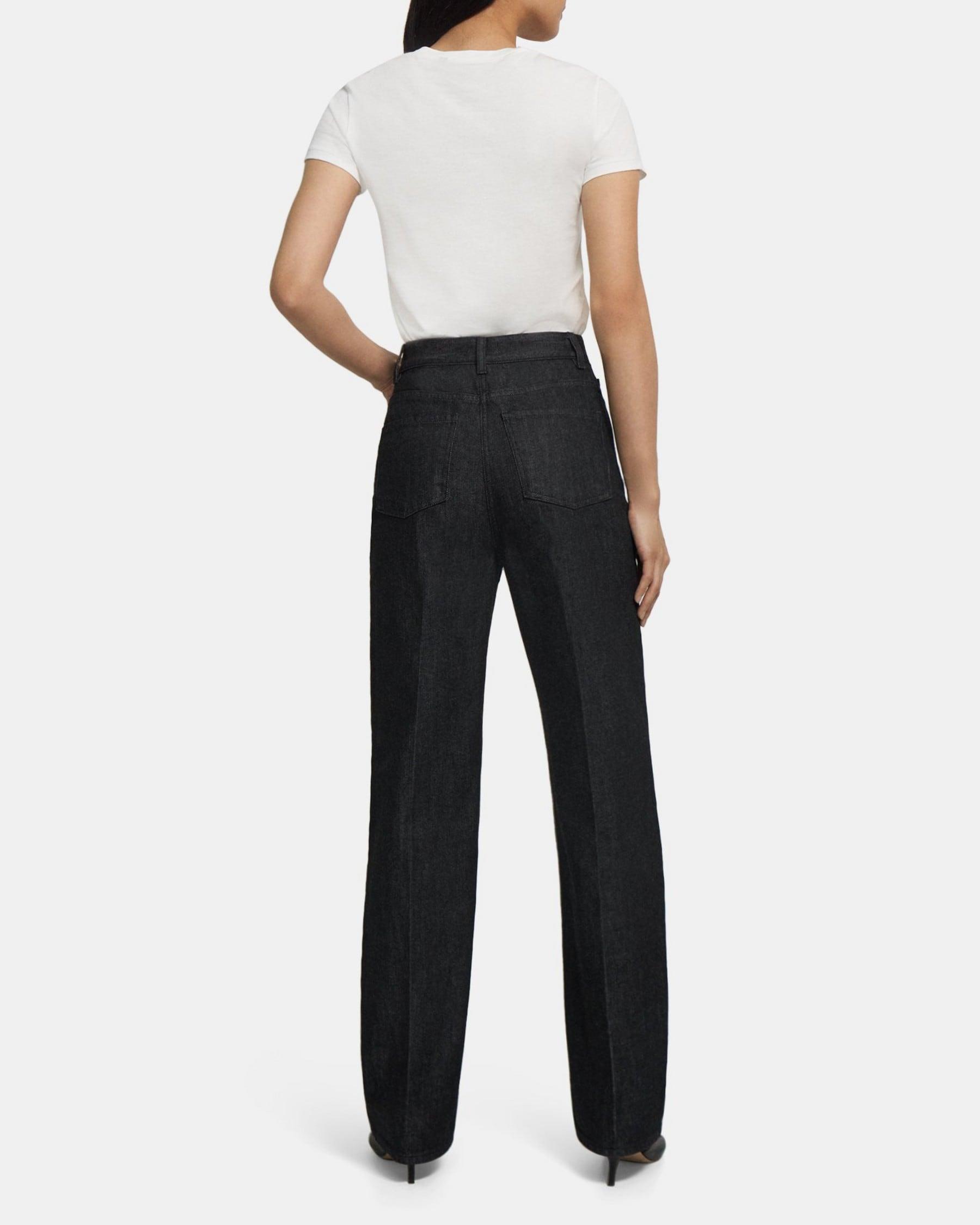 High-Waisted 5-Pocket Jean in Dyed Denim Product Image