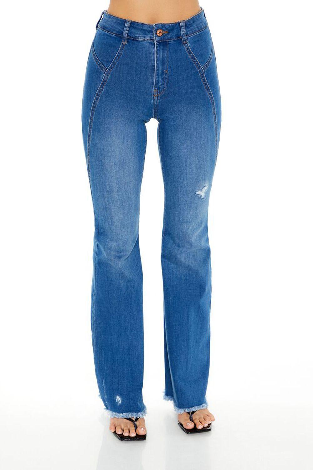 Frayed High-Rise Flare Jeans | Forever 21 Product Image