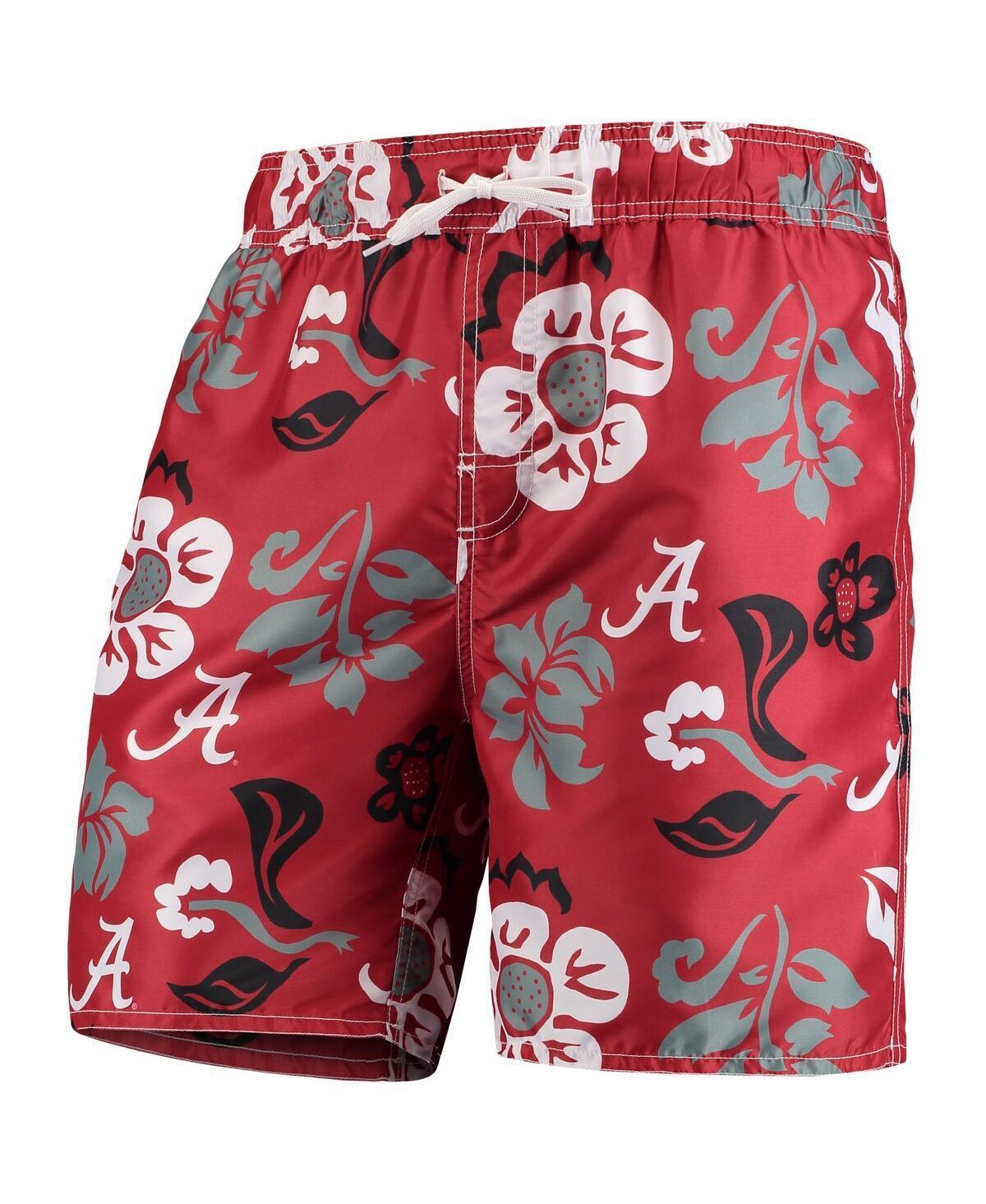 Mens Wes & Willy Crimson Alabama Crimson Tide Floral Volley Swim Trunks ALA Red Product Image