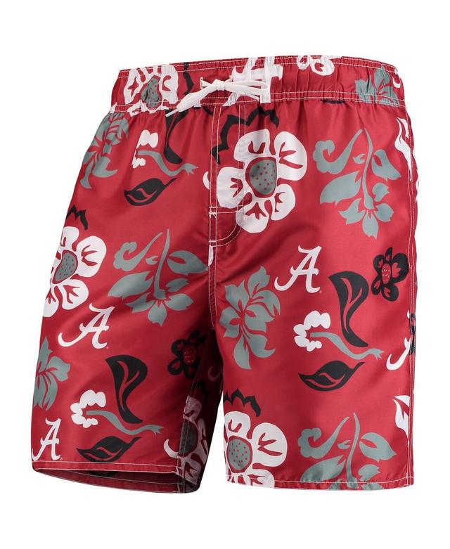 Mens Wes & Willy Crimson Alabama Crimson Tide Floral Volley Swim Trunks Product Image