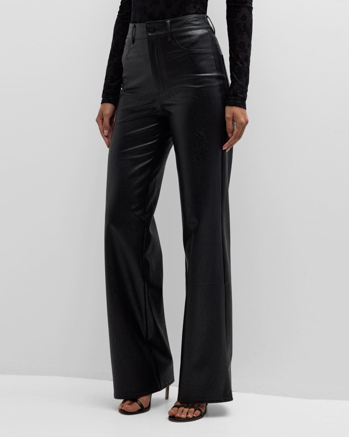 Womens Sasha Faux Leather Wide-Leg Pants product image