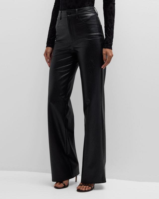 Womens Sasha Faux Leather Wide-Leg Pants Product Image