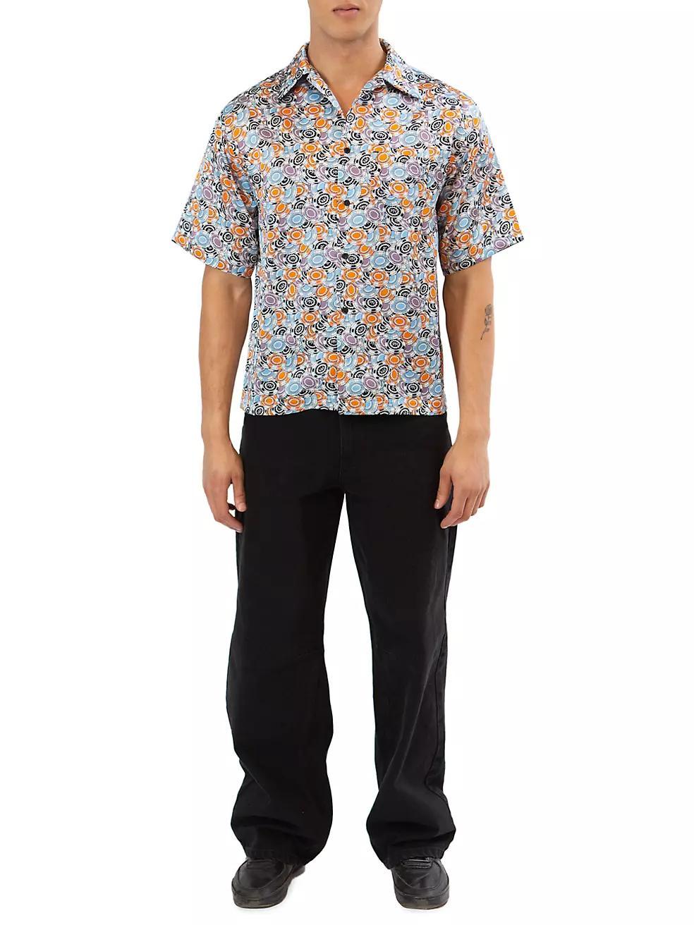 Poker Chip Print Oversized-Fit Shirt Product Image