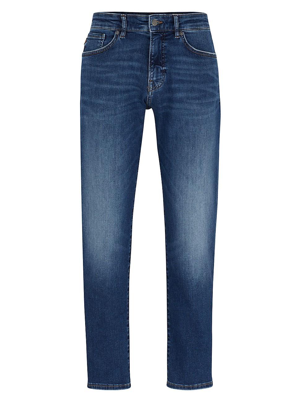 Boss by Hugo Boss Mens Blue Soft-Motion Regular-Fit Jeans Product Image