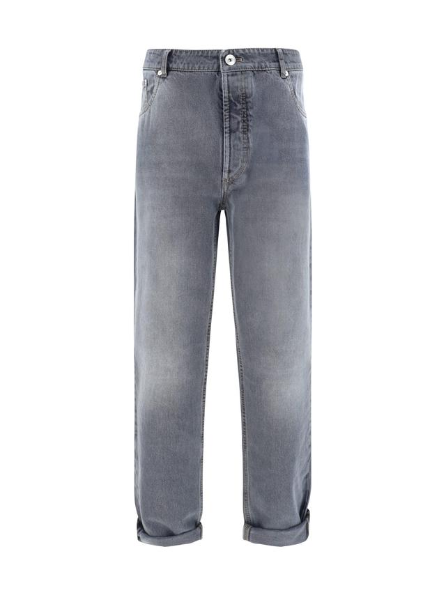 BRUNELLO CUCINELLI Grayscale Denim Jeans In Grey Product Image