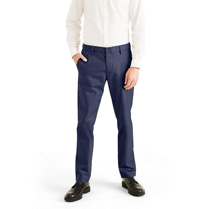 Mens Dockers Signature Iron-Free Stain Defender Slim-Fit Khaki Pants Blue Blazer Product Image