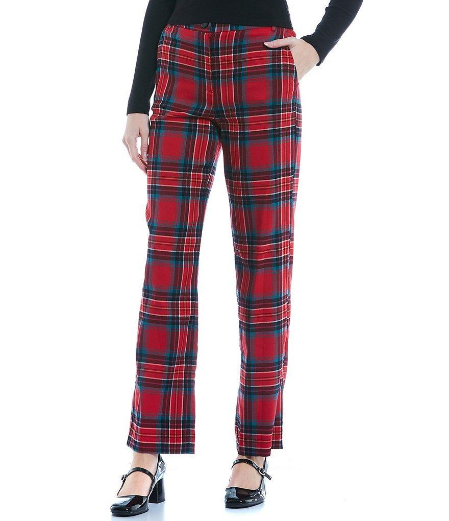 Copper Key High Rise Wide Leg Plaid Trousers product image