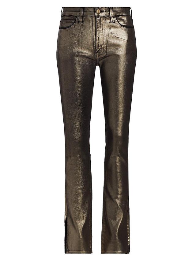 Kyle Metallic High Rise Split Hem Skinny Jeans Product Image