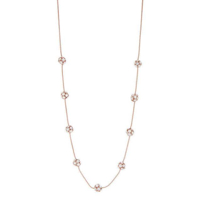 Simply Vera Vera Wang Rose Gold Tone Fireball Collar Necklace, Womens, Clear Product Image