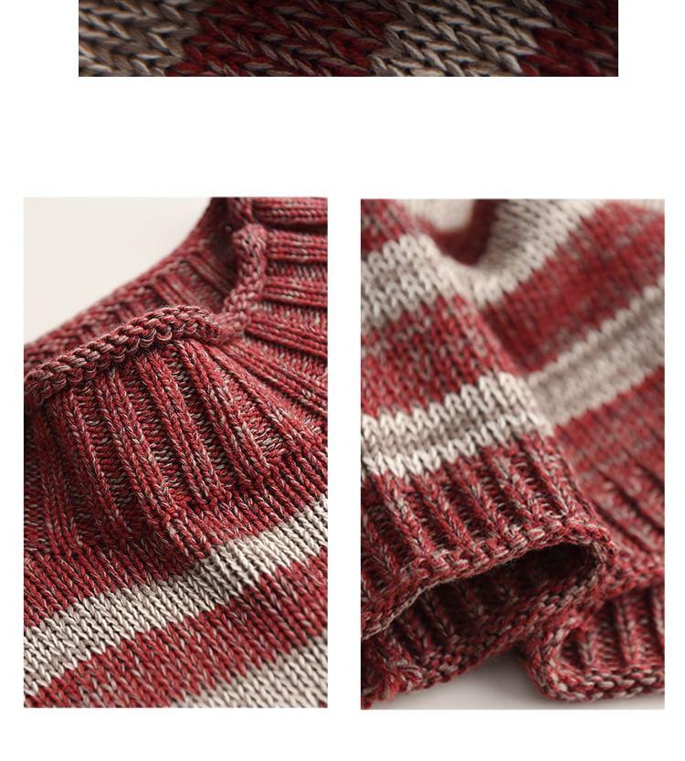 Mock Neck Striped Sweater Product Image