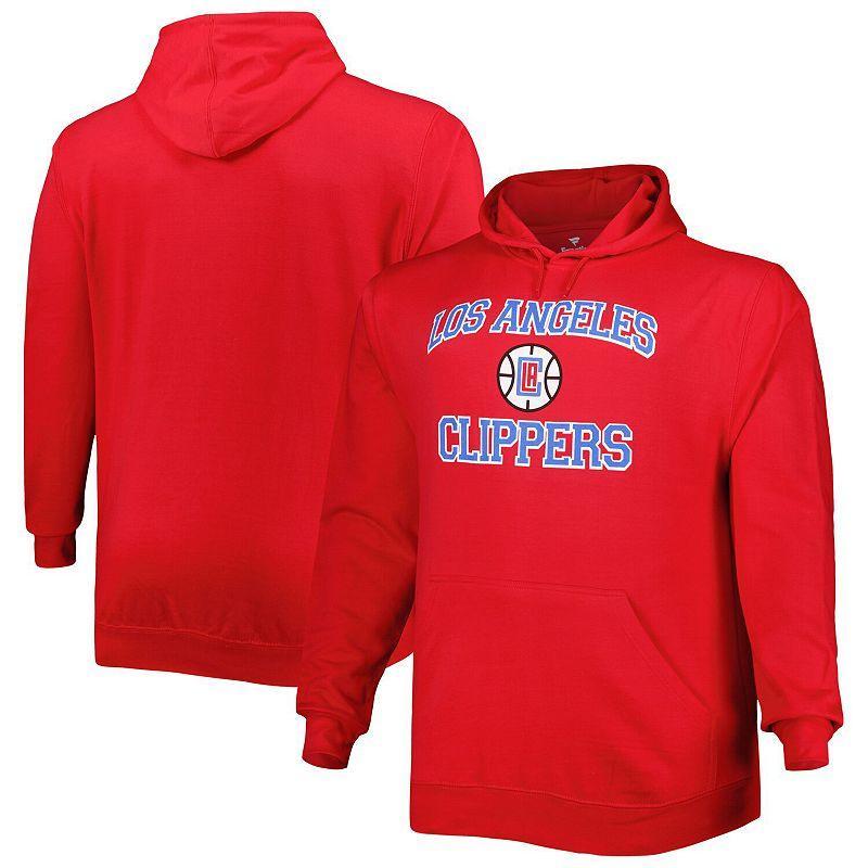 Mens Red LA Clippers Big & Tall Heart & Soul Pullover Hoodie CLP Red Product Image