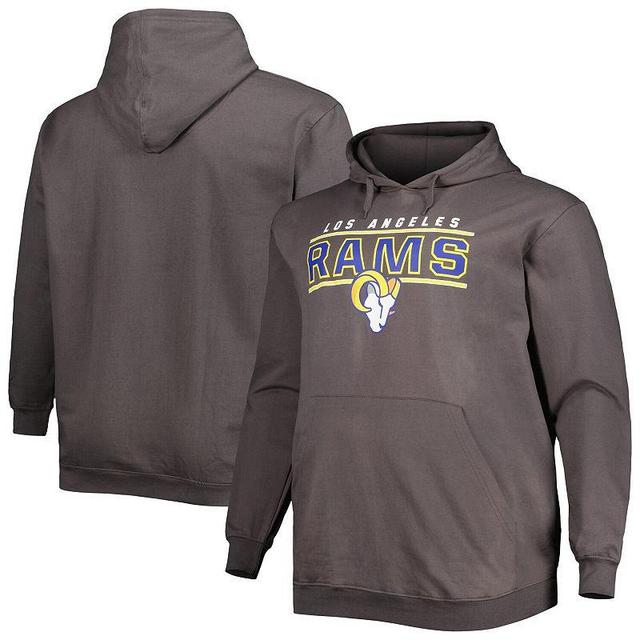 Mens Charcoal Los Angeles Rams Big & Tall Logo Pullover Hoodie Product Image