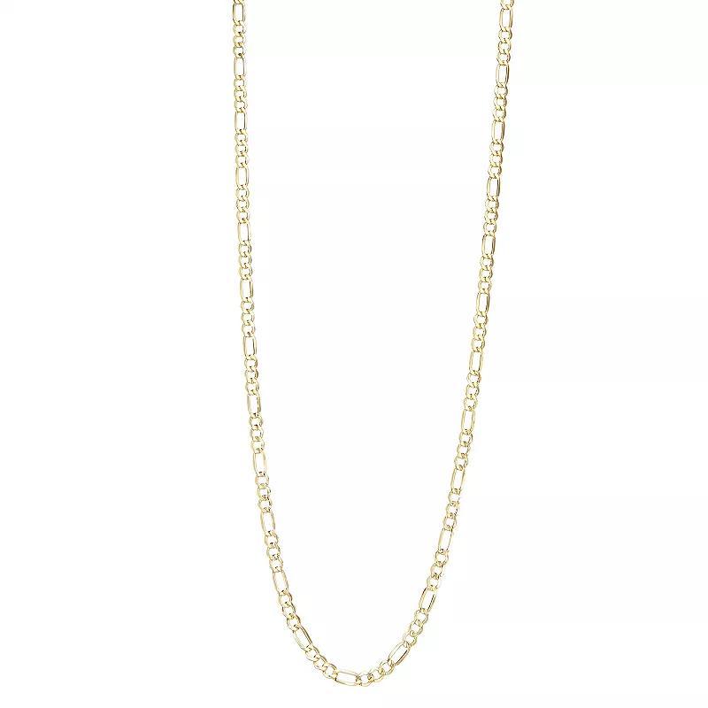 Jordan Blue 14k Gold 3.7 mm Figaro Chain Necklace, Womens Product Image