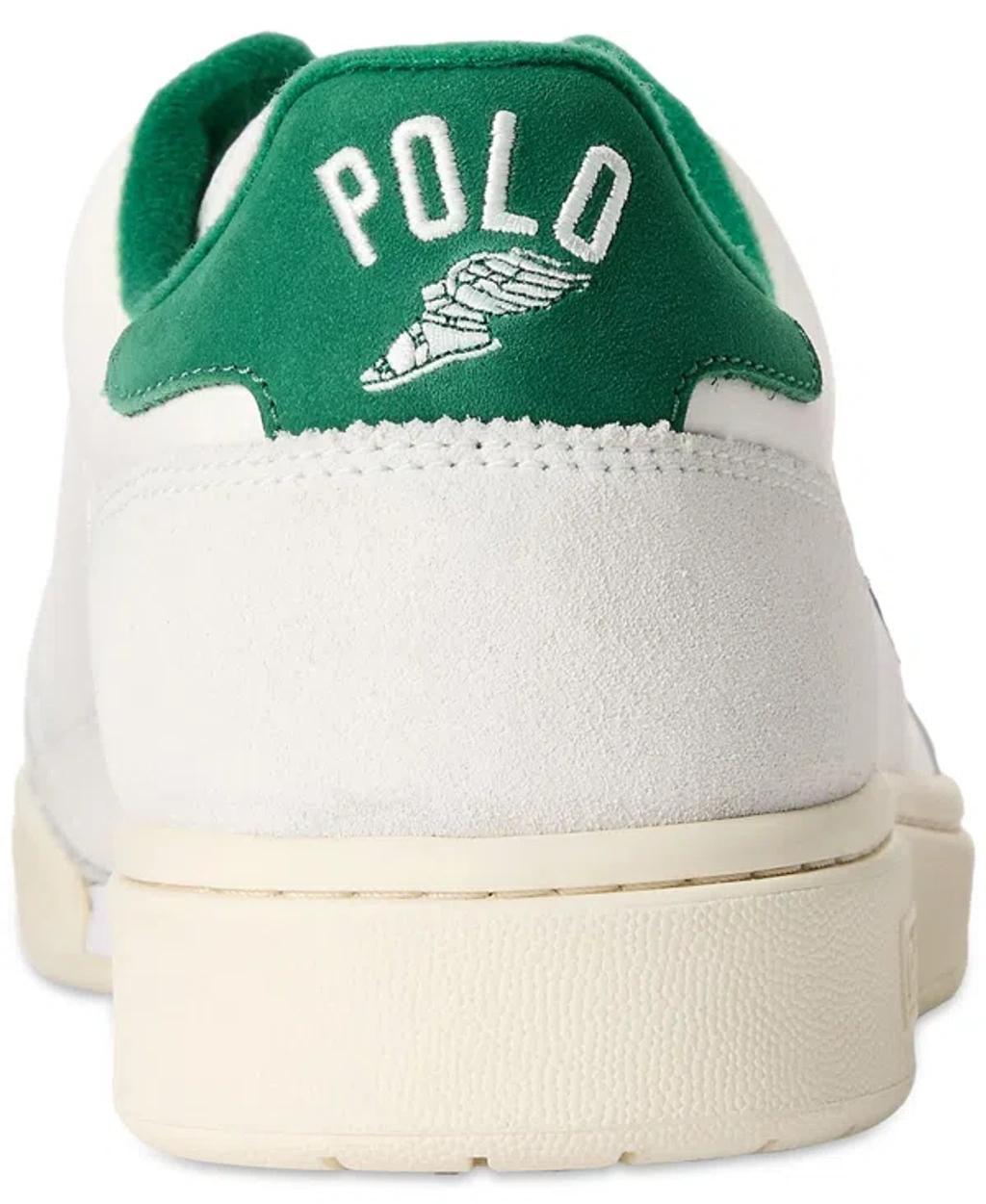 Men's Court Sport Lace-up Sneakers In Green,white Product Image