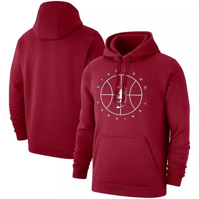 NIKE Cardinal Stanford Cardinal Basketball Icon Club Fleece Pullover Hoodie Product Image