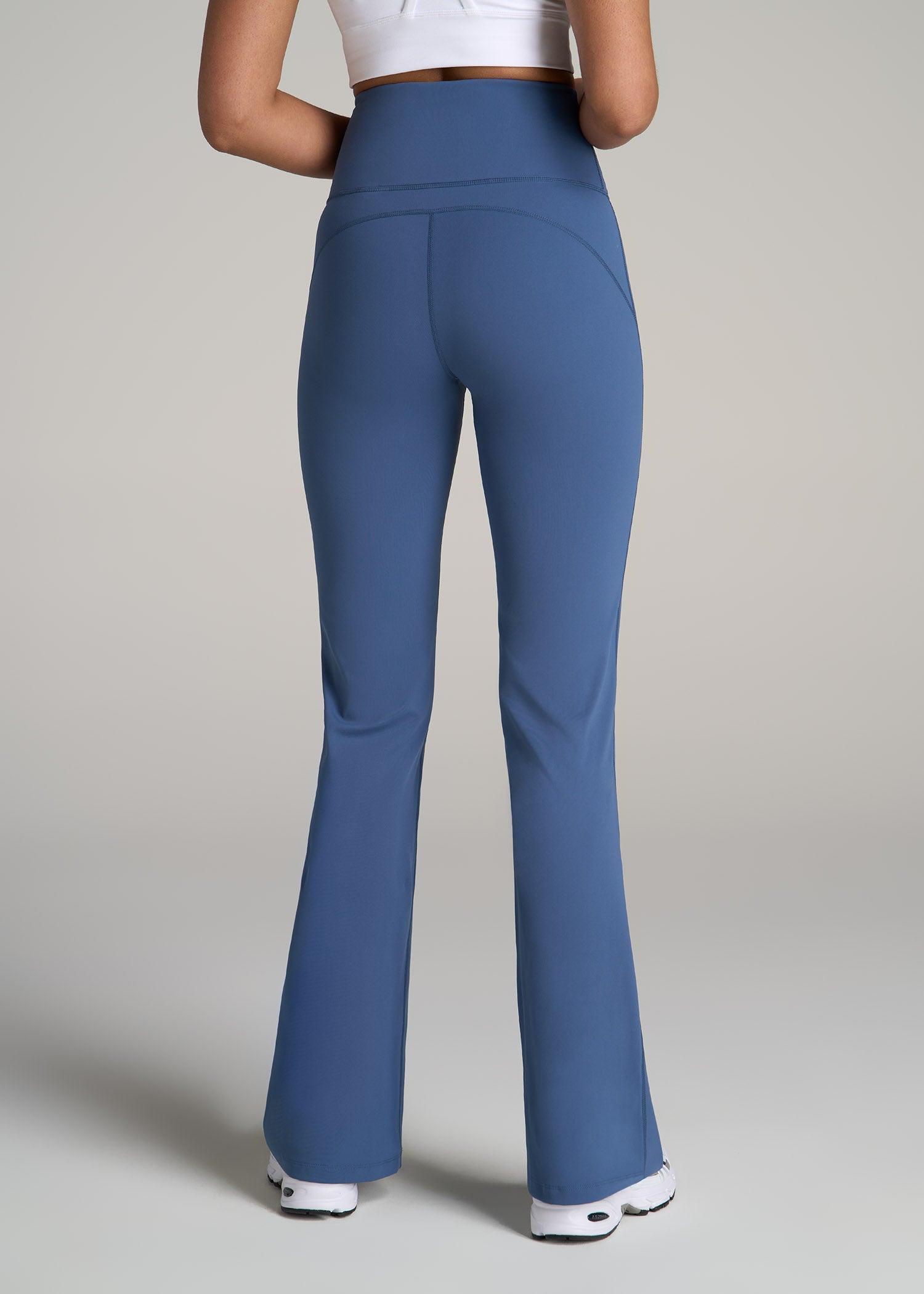 AT Balance Open-Bottom Women's Tall Yoga Pants in Steel Blue Female Product Image