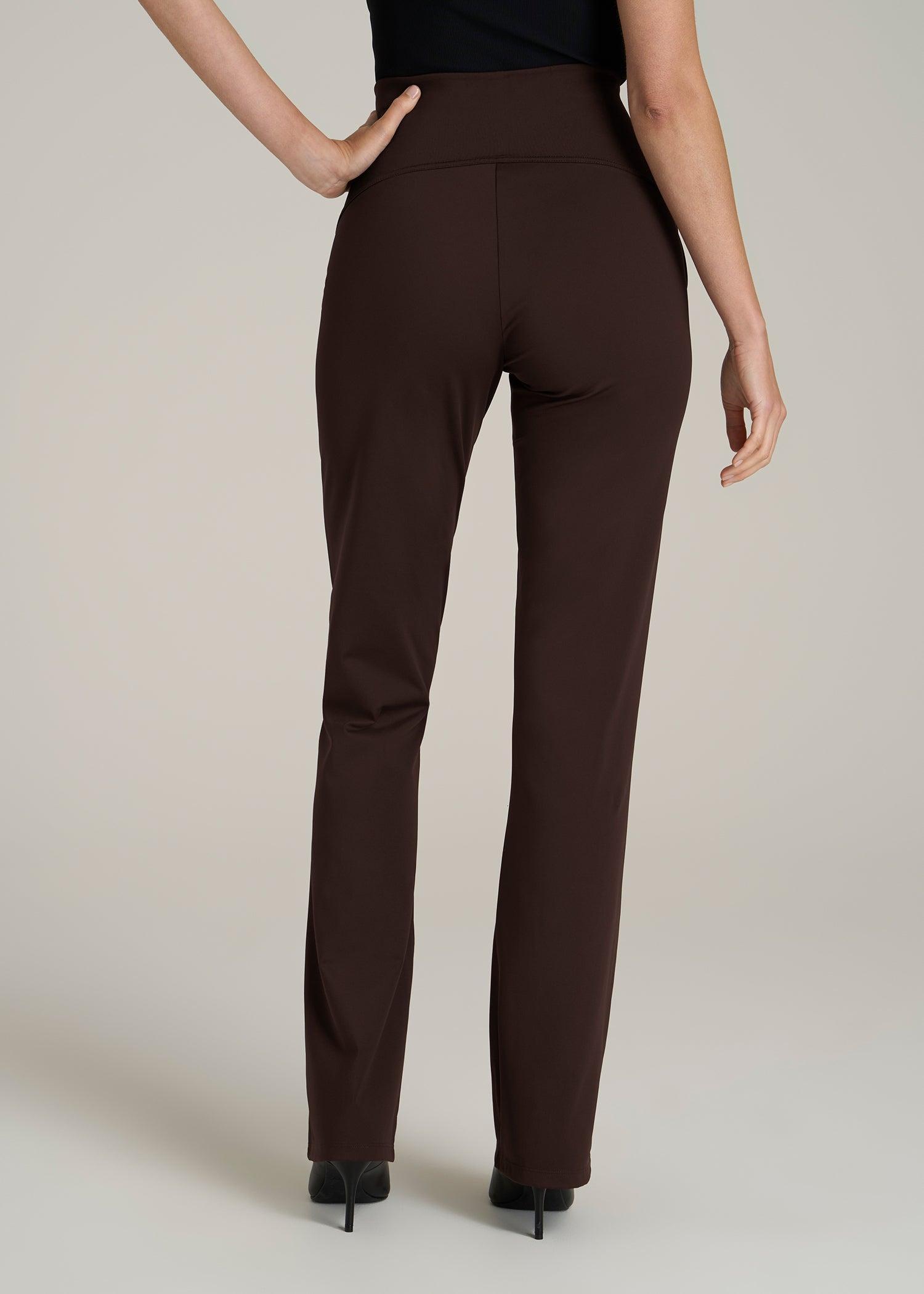 High Rise Pull On Mini Flare Pant for Tall Women in Espresso Female Product Image