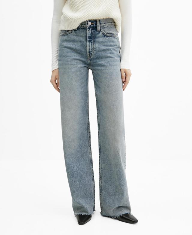 MANGO - High-waist wideleg jeans medium vintage blueWomen Product Image