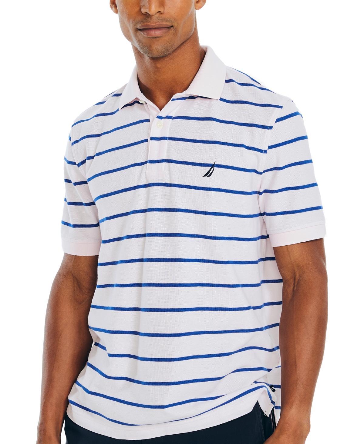 Nautica Mens Classic-Fit Striped Performance Deck Polo - Cradle Pink Product Image