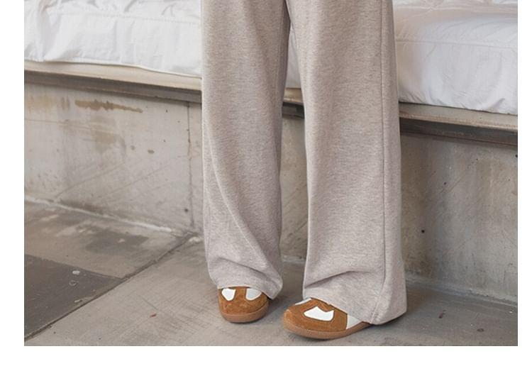 Drawstring Waist Plain Wide Leg Pants Product Image