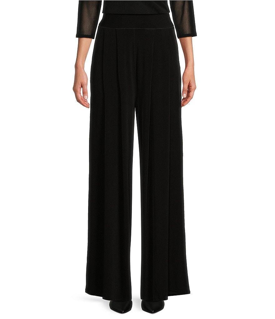 Eva Varro Jersey Knit High Waist Pleated Wide Leg Pant Product Image