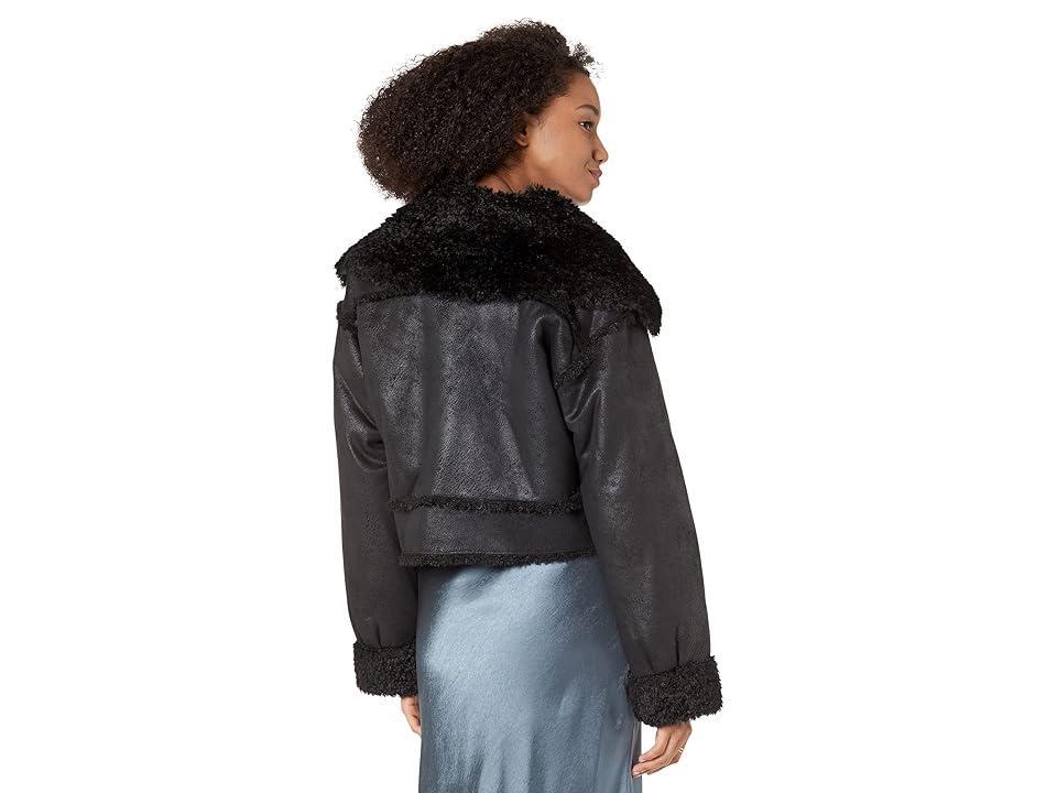 NVLT Faux Shearling Short Reversible Coat Women's Clothing Product Image