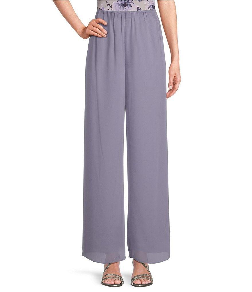 Alex Evenings Wide Leg Mid Rise Chiffon Pants Product Image