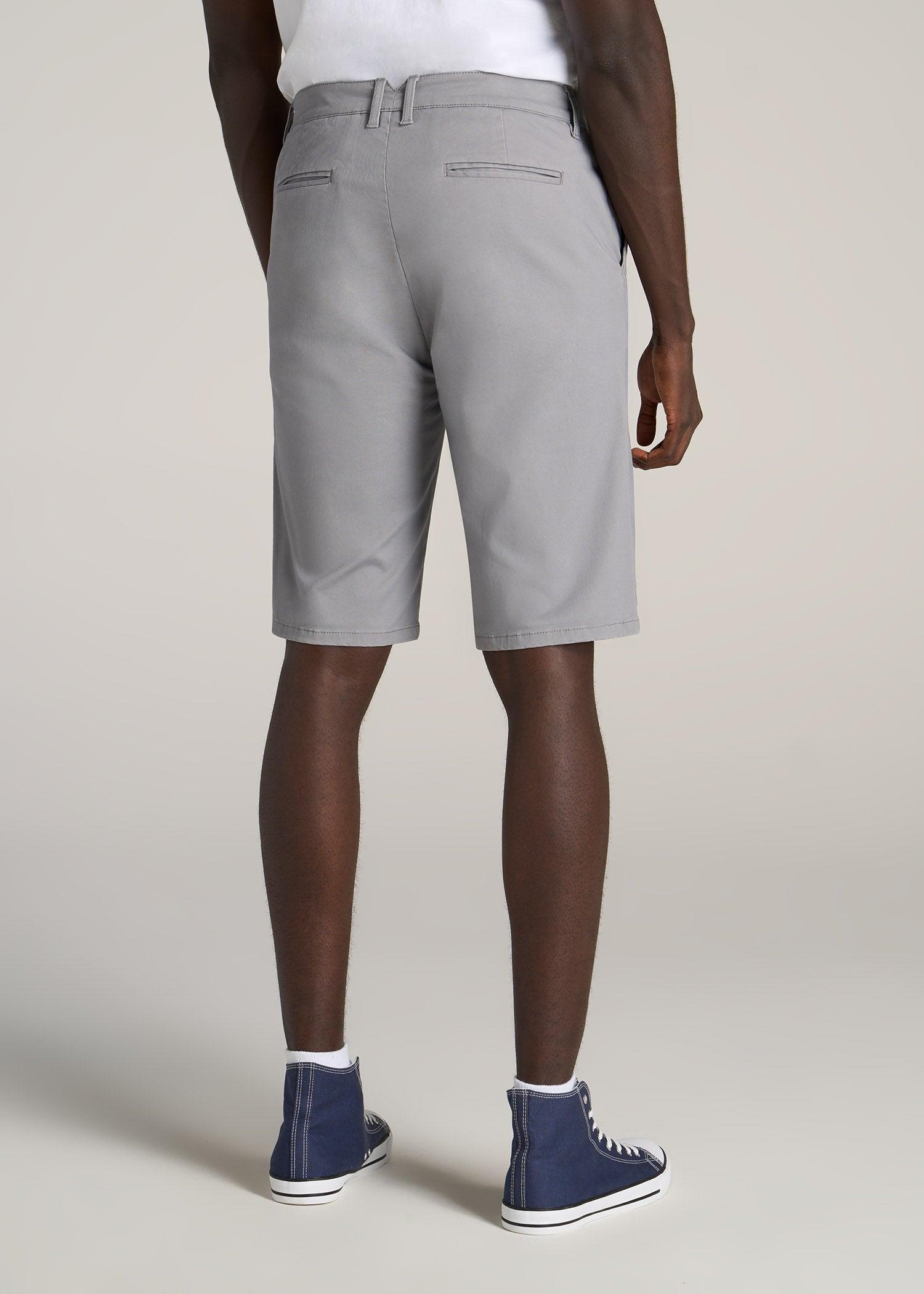 Chino Shorts for Tall Men in Pebble Grey Product Image