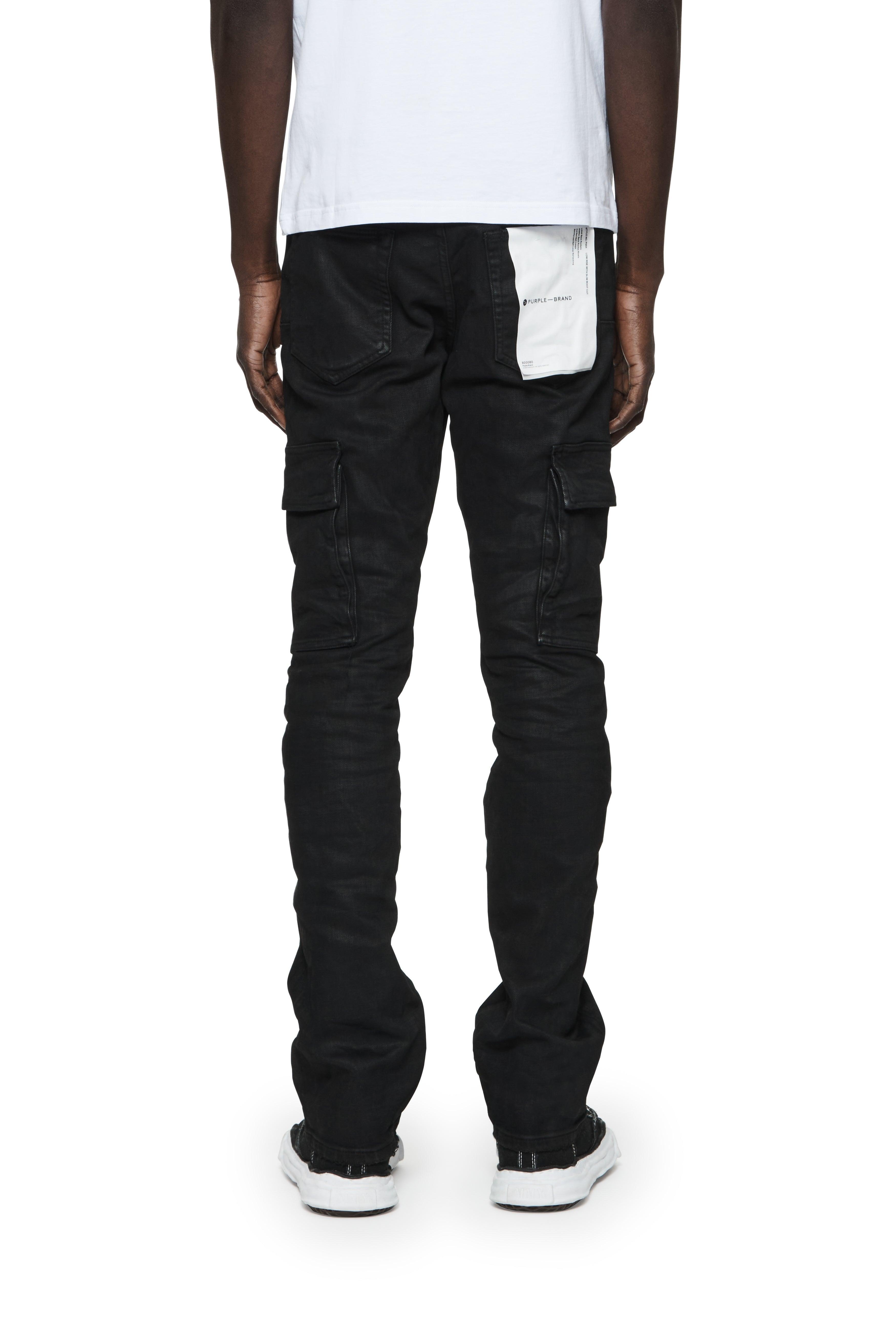 P004 Black Flare Cargos Male Product Image