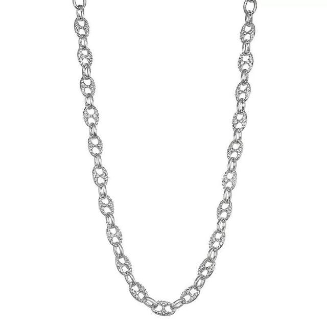 Simply Vera Vera Wang Silver Tone Chain Link Necklace, Womens, Clear Product Image