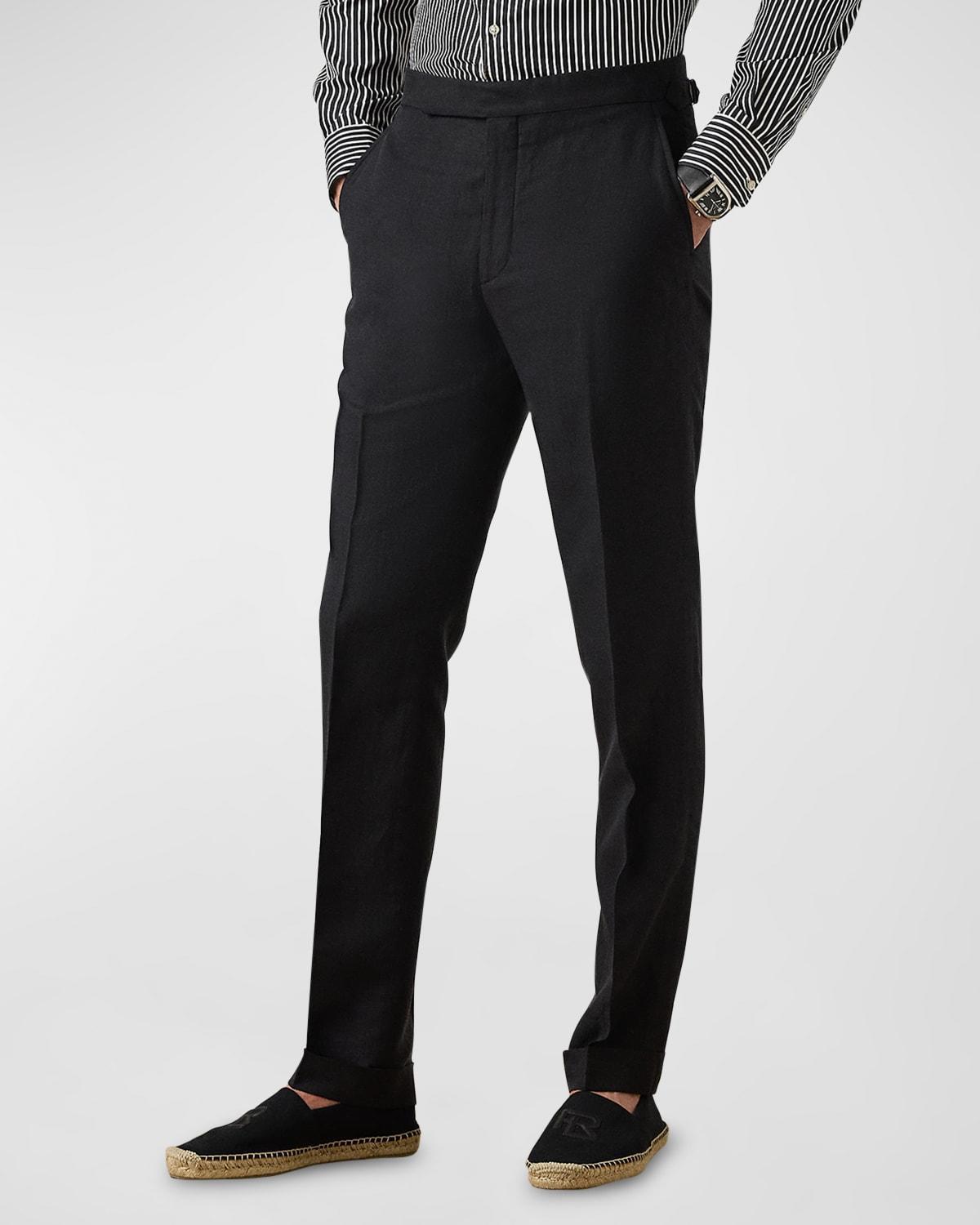 Mens Tussah Silk and Linen Canvas Trousers Product Image