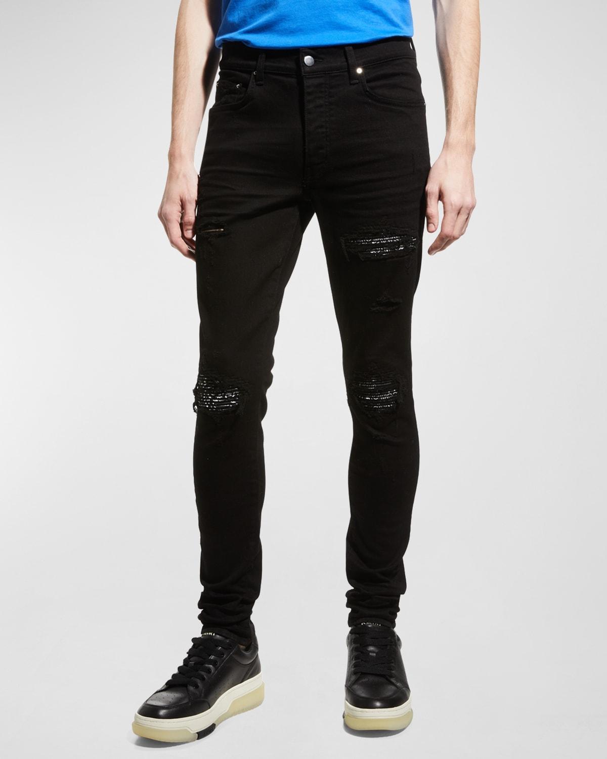 Mens MX1 Bandana Repair Skinny Jeans Product Image