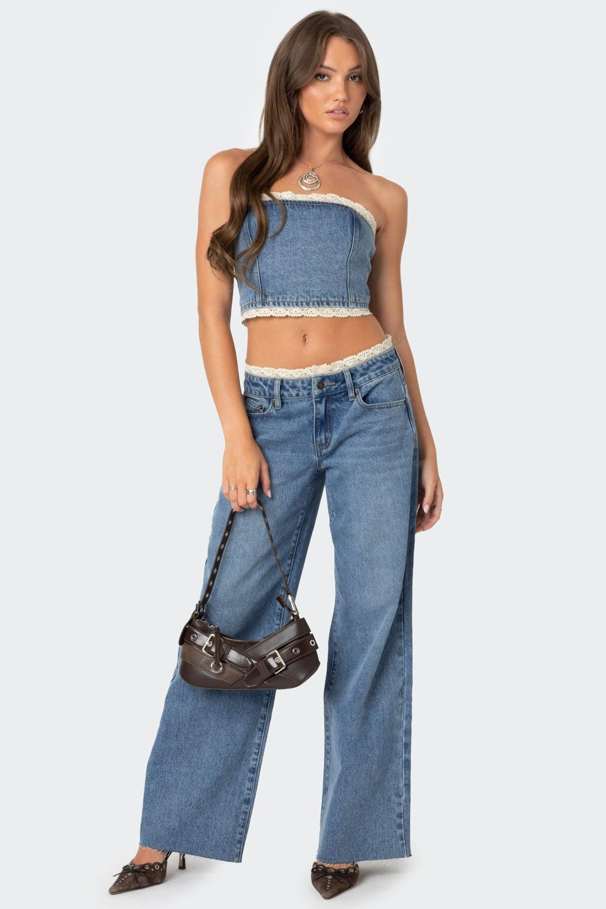 Karlie Lace Trim Jeans product image