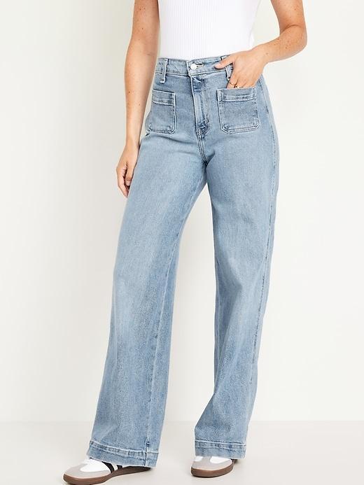 Extra High-Waisted Trouser Wide-Leg Jeans Product Image