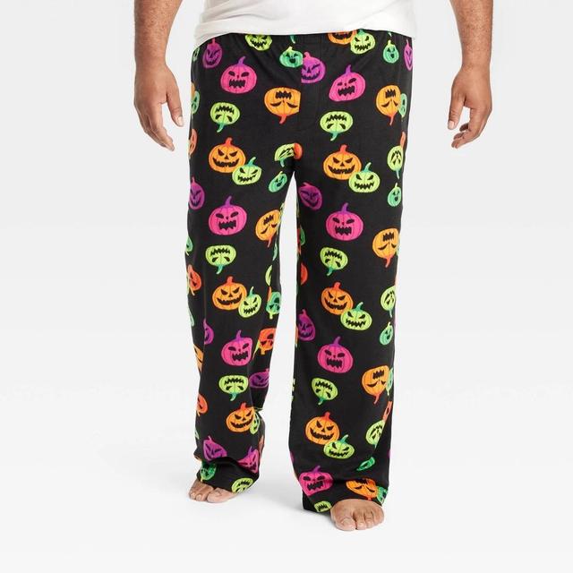 Mens Big & Tall Pumpkin Print Halloween Matching Family Pajama Pants - Hyde & EEK! Boutique XXLT Product Image