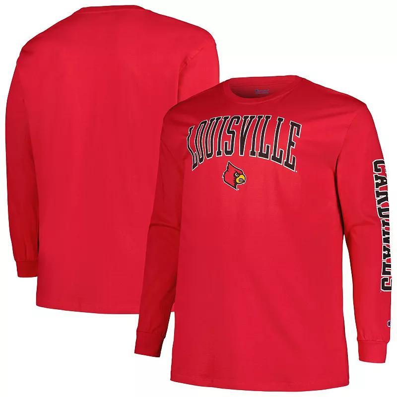 Mens Champion Louisville Cardinals Big & Tall 2-Hit Long Sleeve T-Shirt Product Image