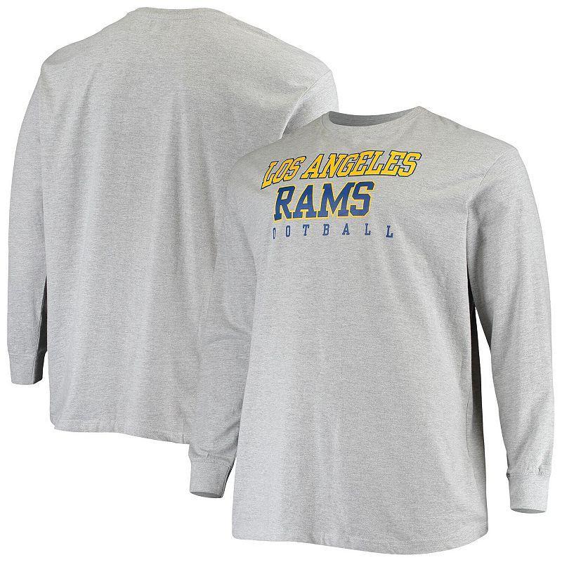 Mens Fanatics Branded Heathered Gray Los Angeles Rams Big & Tall Practice Long Sleeve T-Shirt Product Image