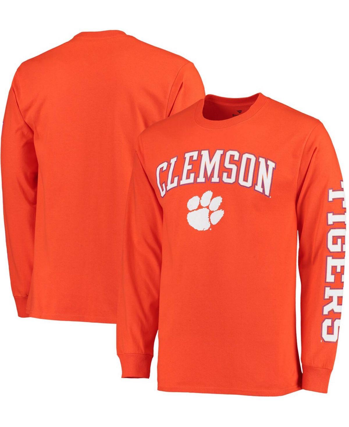 Mens Fanatics Branded Orange Clemson Tigers Distressed Arch Over Logo Long Sleeve Hit T-Shirt Product Image