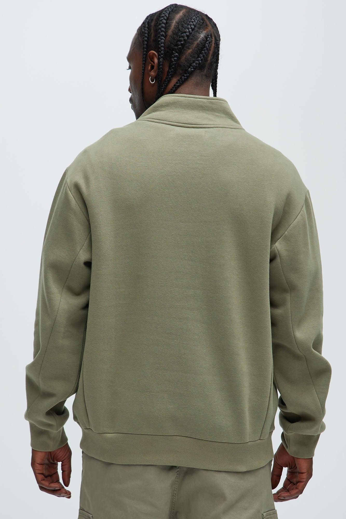 Tyson Quarter Zip Sweatshirt - Olive Product Image