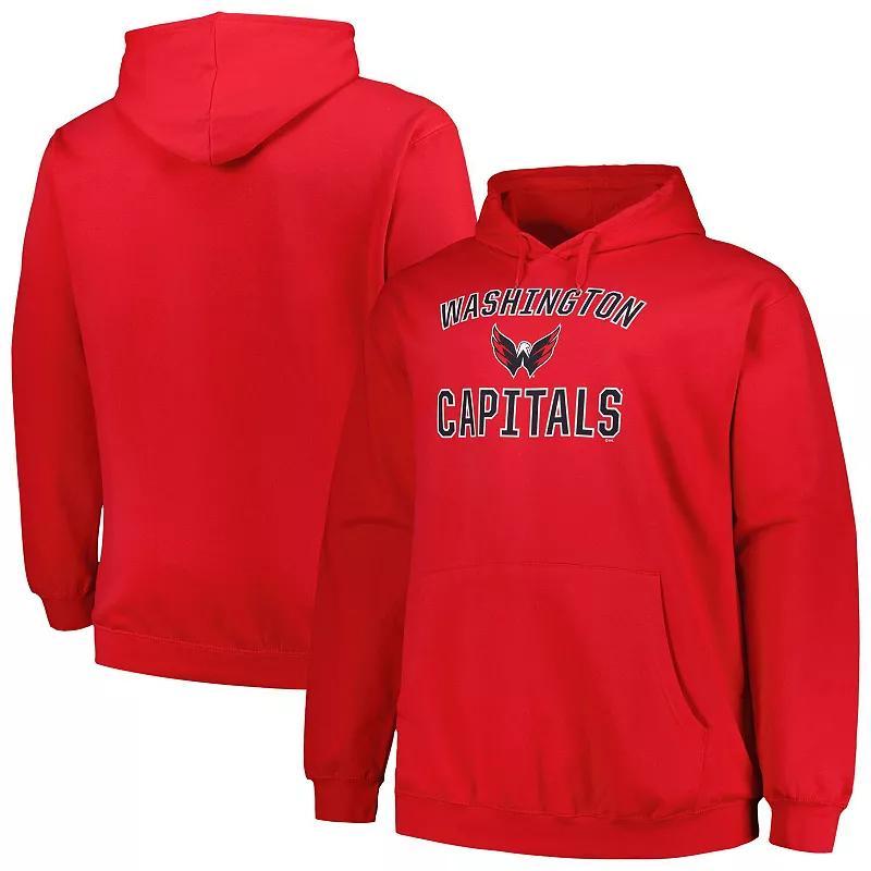 Mens Profile Washington Capitals Big & Tall Arch Over Logo Pullover Hoodie Product Image