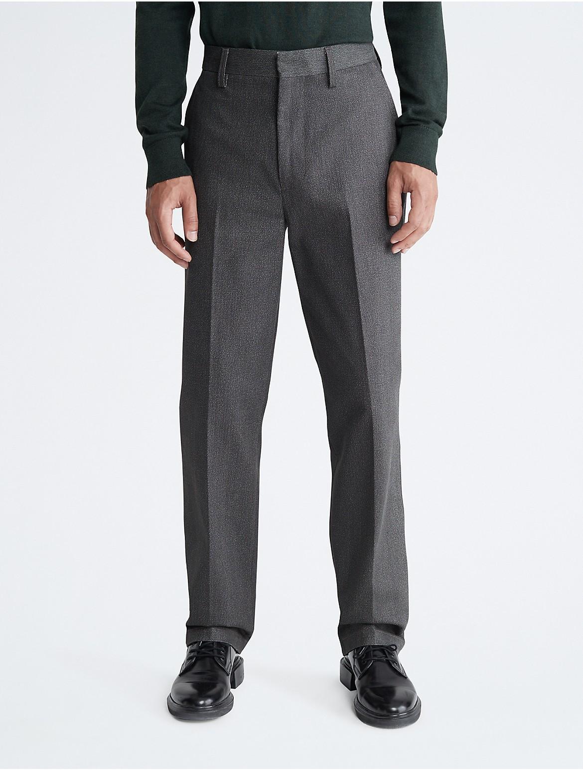 Calvin Klein Mens Structured Straight Leg Pants - Grey - 29W x 29L Product Image