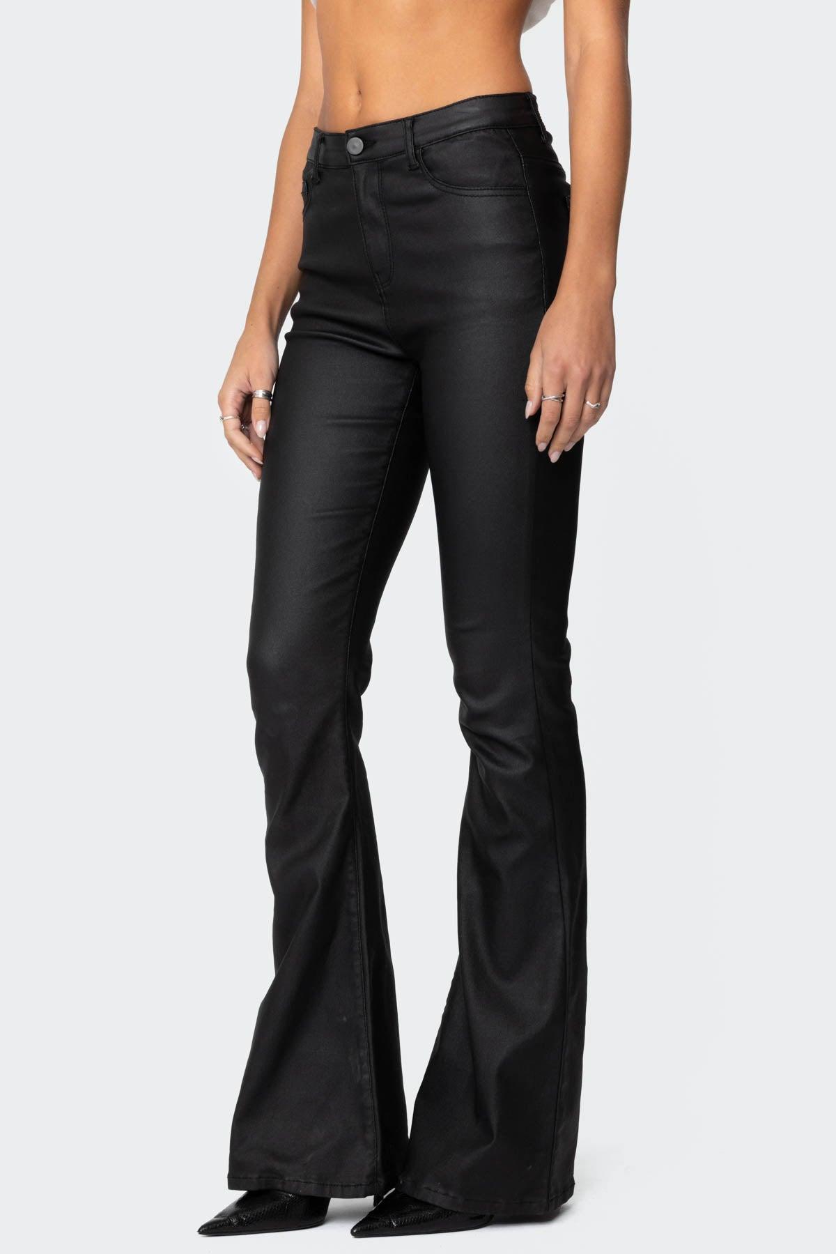 Luna Faux Leather Flare Jeans Product Image