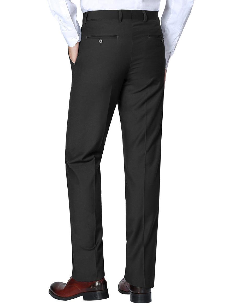 Dress Pants Regular Leg Un-Hemmed Bottoms in Black Product Image