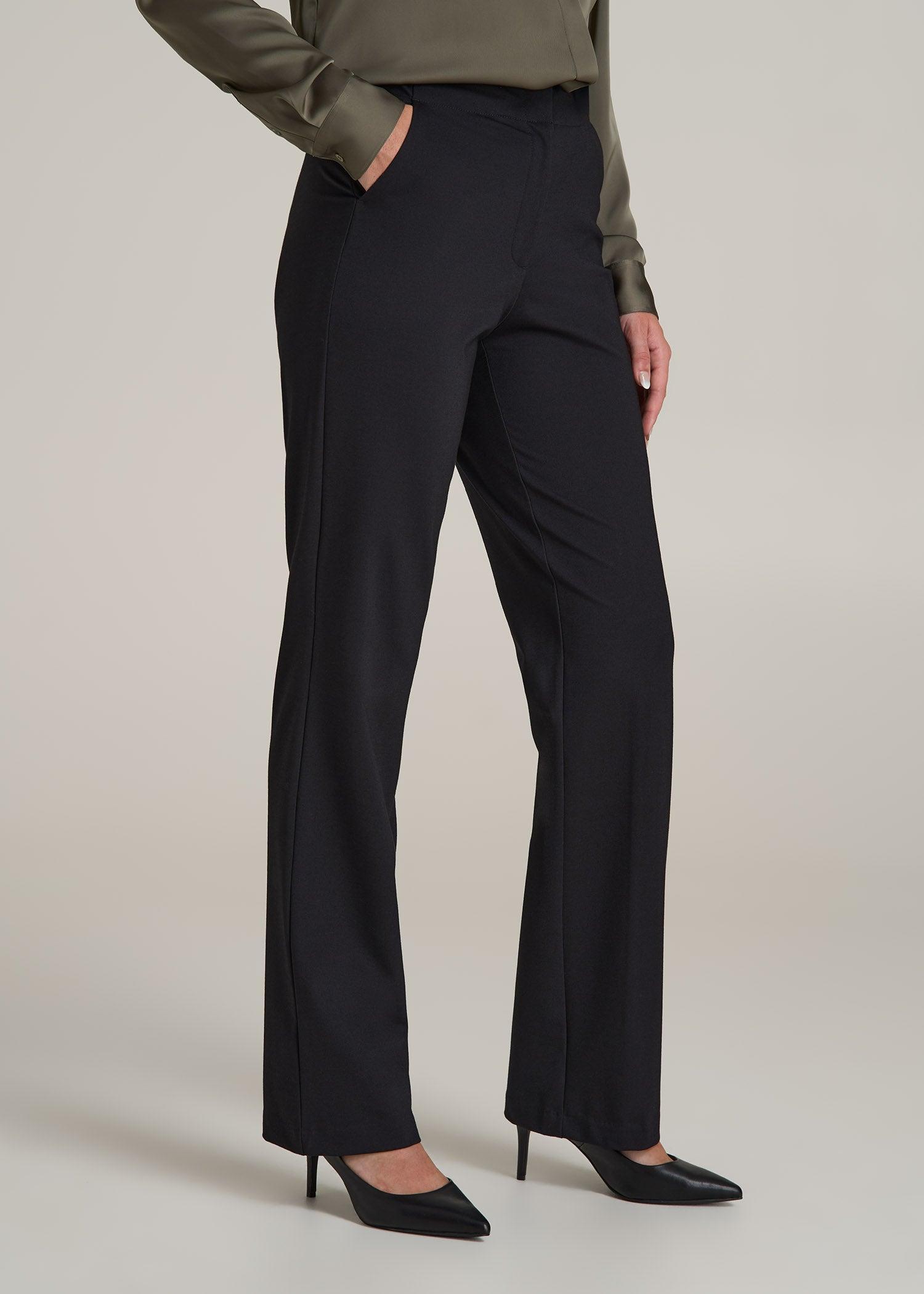 Straight Leg Dress Pants for Tall Women in Black Product Image